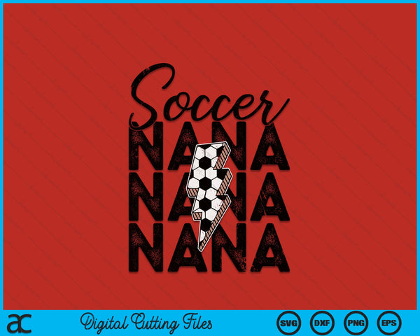 Lightning Bolt Soccer Nana SVG PNG Digital Printable Files