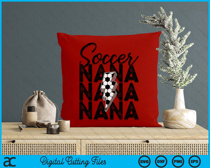 Lightning Bolt Soccer Nana SVG PNG Digital Printable Files
