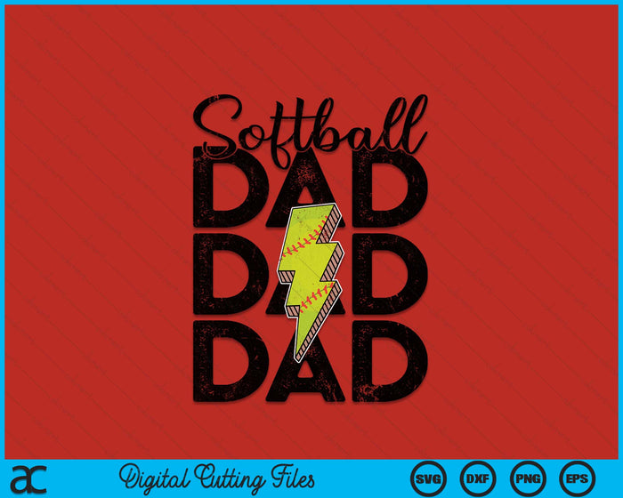 Lightning Bolt Softball Dad SVG PNG Digital Printable Files