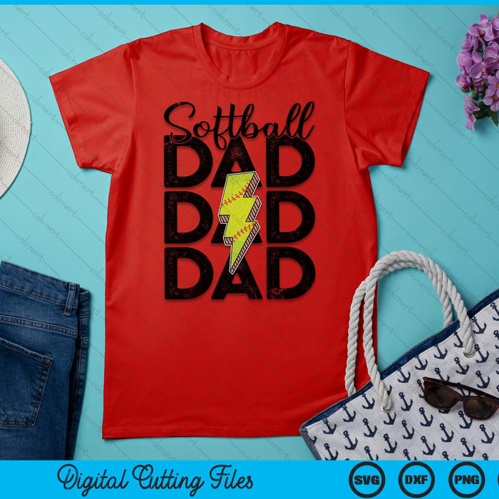 Lightning Bolt Softball Dad SVG PNG Digital Printable Files