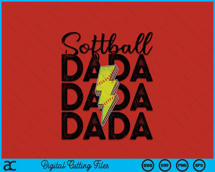 Lightning Bolt Softball Dada SVG PNG Digital Printable Files