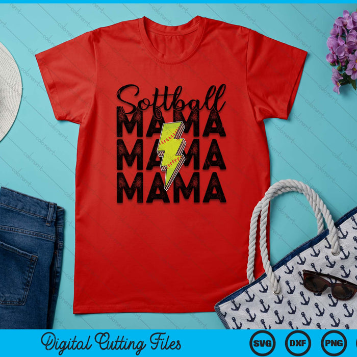 Lightning Bolt Softball Mama SVG PNG Digital Printable Files