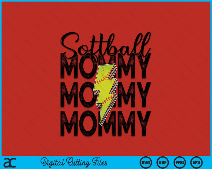 Lightning Bolt Softball Mommy SVG PNG Digital Printable Files