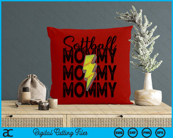 Lightning Bolt Softball Mommy SVG PNG Digital Printable Files