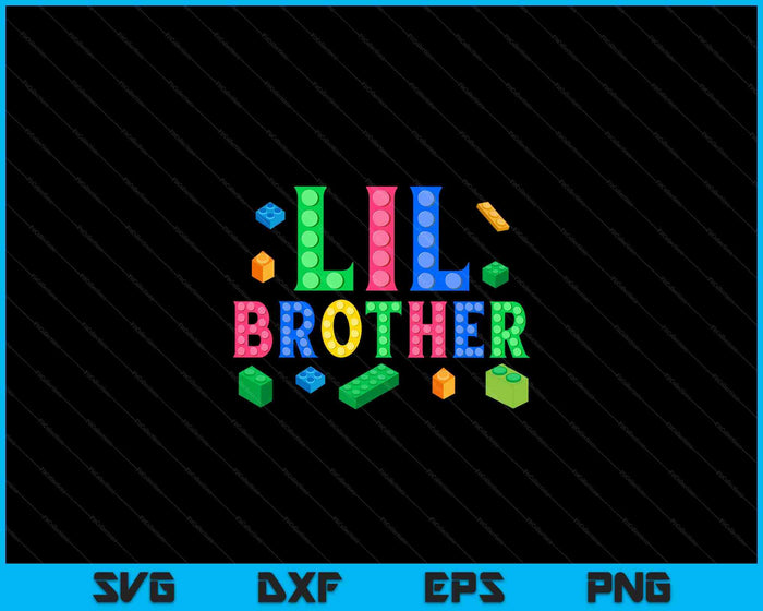 Lil Brother Master Builder Construyendo Ladrillos Bloques SVG PNG Archivos de Corte Digital