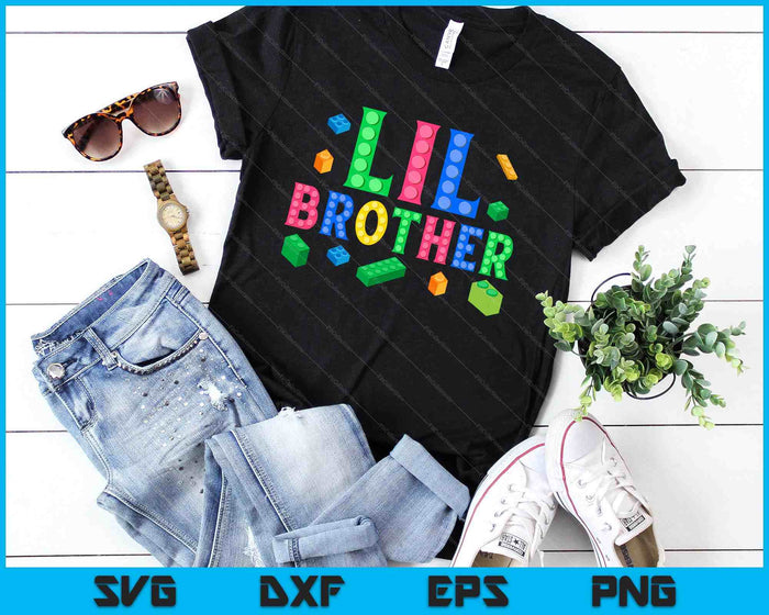 Lil Brother Master Builder Construyendo Ladrillos Bloques SVG PNG Archivos de Corte Digital