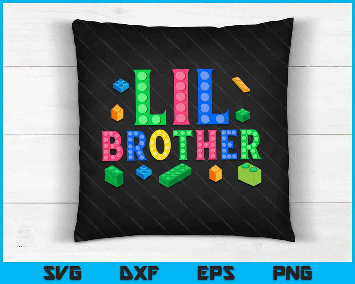 Lil Brother Master Builder Construyendo Ladrillos Bloques SVG PNG Archivos de Corte Digital