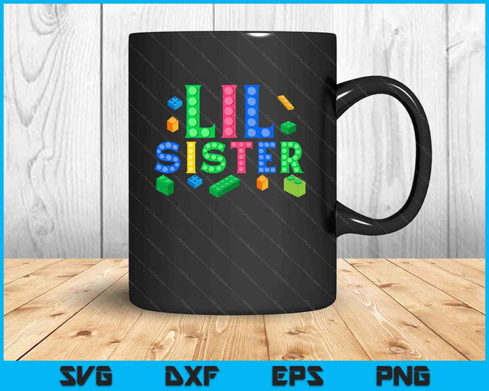 Lil Sister Master Builder Construyendo Ladrillos Bloques SVG PNG Archivos de Corte Digital