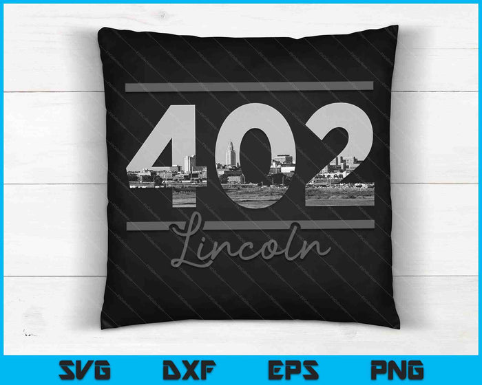 Lincoln 402 Area Code Skyline Nebraska Vintage SVG PNG Cutting Printable Files