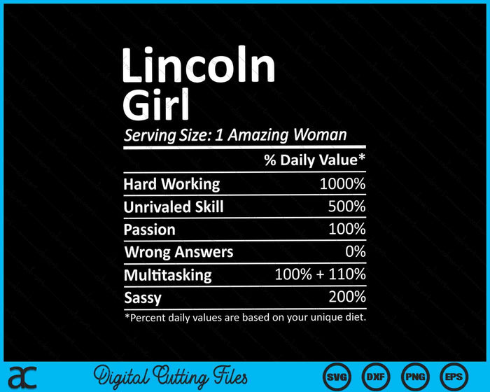 Lincoln Girl NE Nebraska Funny City Home Roots SVG PNG Cortando archivos imprimibles