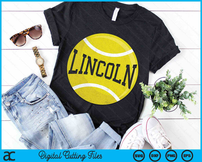 Lincoln Tennis Fan SVG PNG Digital Cutting Files