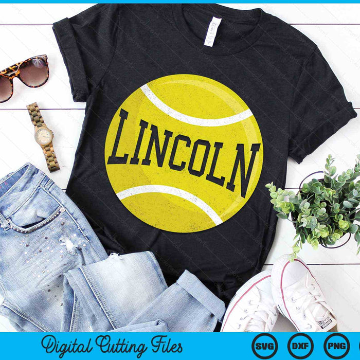 Lincoln Tennis Fan SVG PNG Digital Cutting Files