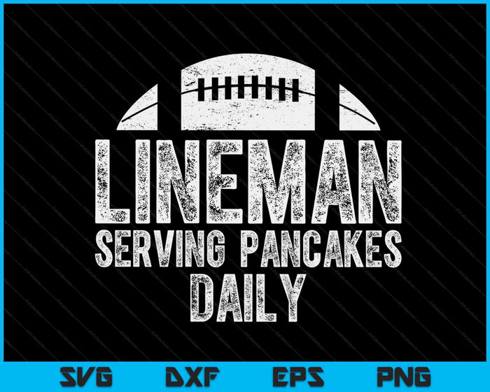 Lijnwachter serveert pannenkoeken dagelijks SVG PNG digitale snijbestanden