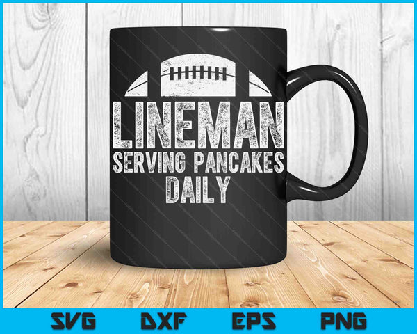 Lineman sirviendo panqueques diarios SVG PNG archivos de corte digital