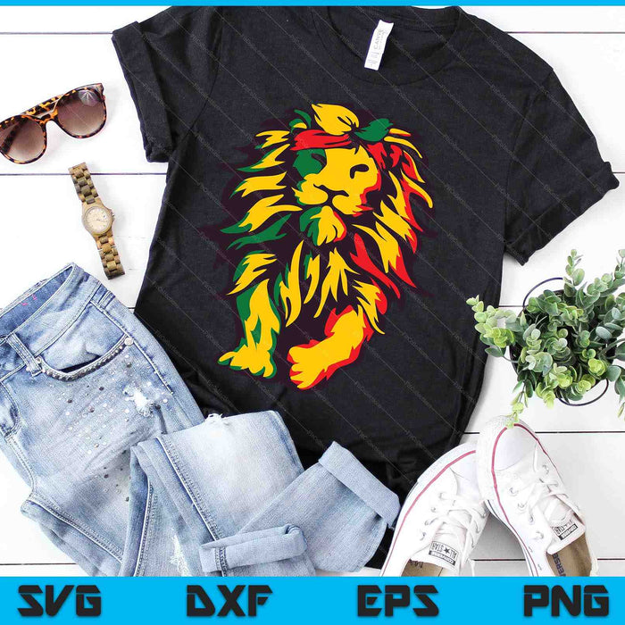 Lion Juneteenth Cool Black Geschiedenis Afro-Amerikaanse vlag SVG PNG digitale snijbestanden 