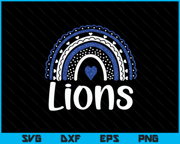 Lions School sportfan teamgeest SVG PNG digitale snijbestanden