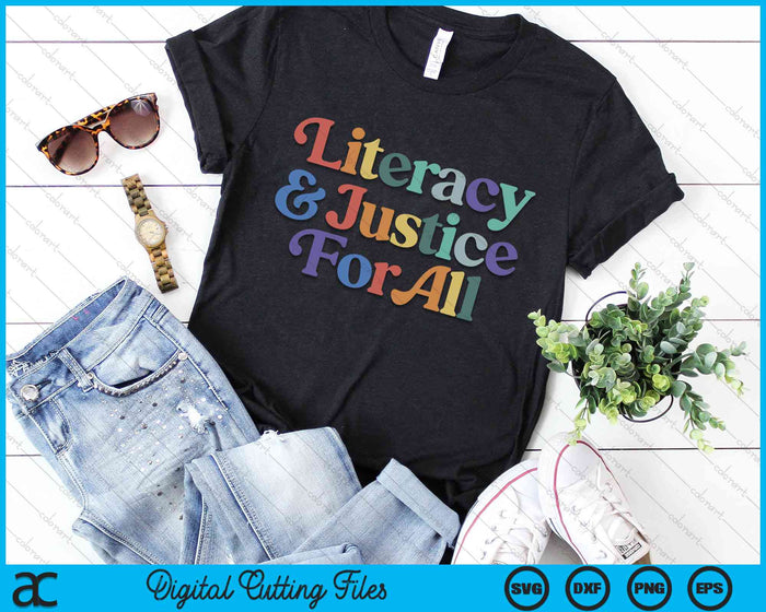 Literacy Justice For All Stop Book Banning Protect Librarian SVG PNG Digital Cutting File