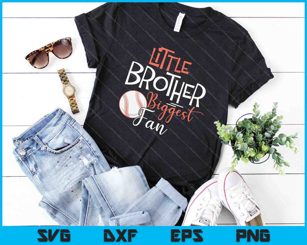 Little Brother Biggest Fan SVG PNG Cutting Printable Files - on a t-shirt