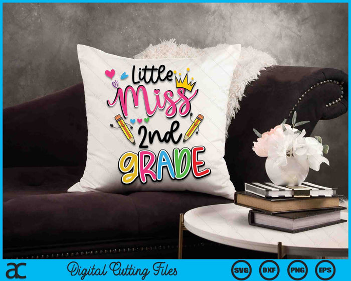 Little Miss 2nd Grade Shirt Back To School SVG PNG Digital Cutting Files