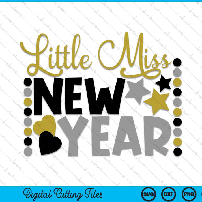 Little Miss Nieuwjaar schattige kleine meisjes SVG PNG digitale snijbestanden