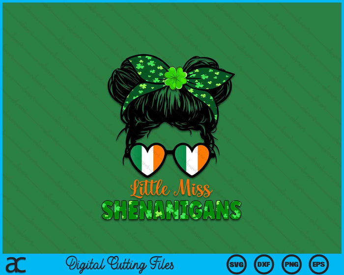 Little Miss Shenanigans St Patricks Day Kids Girls Toddler SVG PNG Digital Printable Files