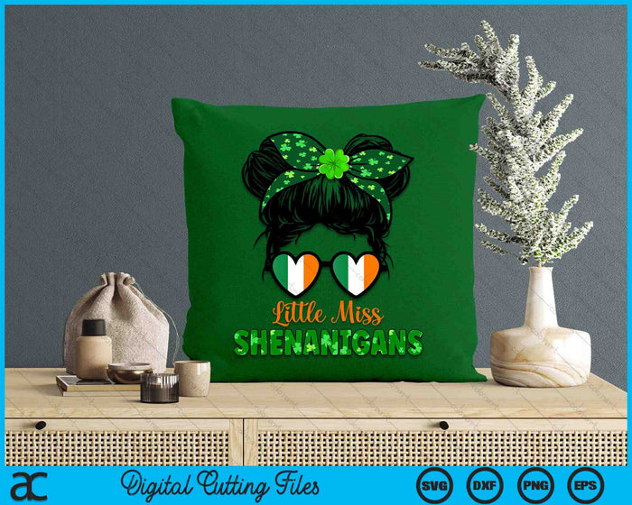 Little Miss Shenanigans St Patricks Day Kids Girls Toddler SVG PNG Digital Printable Files