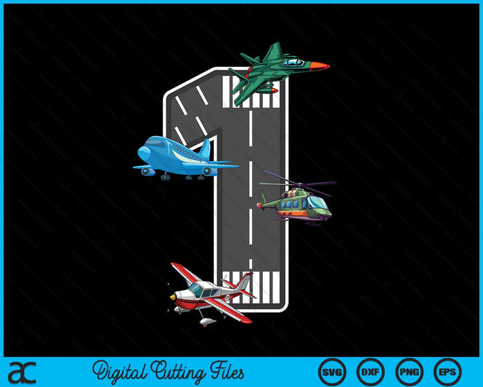 Little Pilot 1st Birthday Party 1 First Year Old Airplane Kids SVG PNG Digital Cutting File