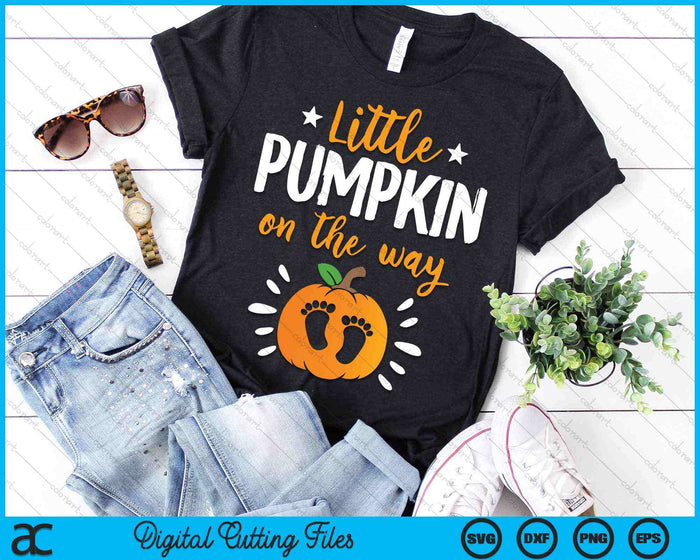 Little Pumpkin On The Way Pregnancy Announcement Halloween SVG PNG Digital Cutting Files