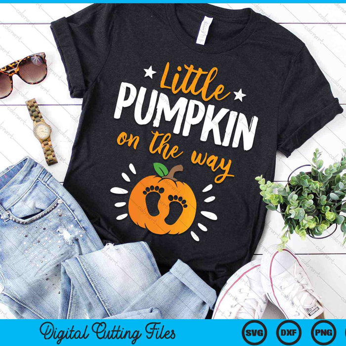 Little Pumpkin On The Way Pregnancy Announcement Halloween SVG PNG Digital Cutting Files