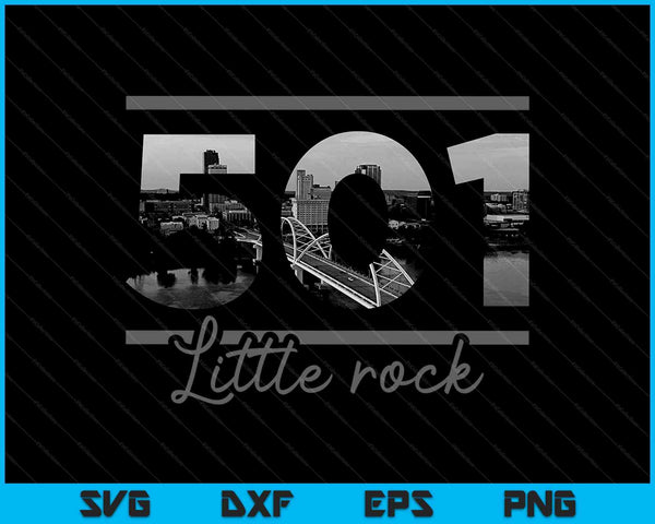 Little Rock 501 Area Code Skyline Arkansas Vintage SVG PNG Cutting Printable Files