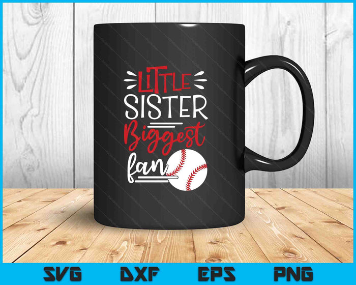 Little Sister Biggest Fan Baseball, Baseball Girls SVG PNG Digital Printable Files