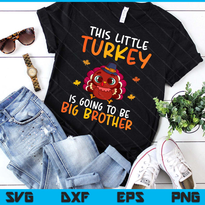 Little Turkey Pregnancy Announcement Thanksgiving Boys Kids SVG PNG Digital Cutting Files