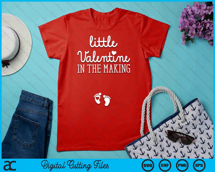 Little Valentine In The Making Valentines Day Pregnancy SVG PNG Digital Printable Files