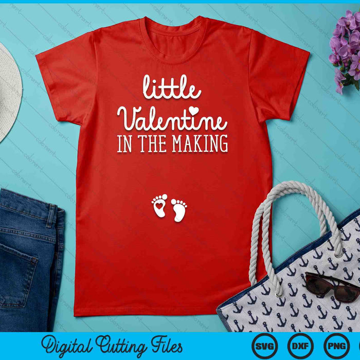 Little Valentine In The Making Valentines Day Pregnancy SVG PNG Digital Printable Files