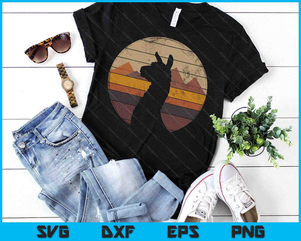 Llama Alpaca Retro 70s 80s SVG PNG Digital Printable Files