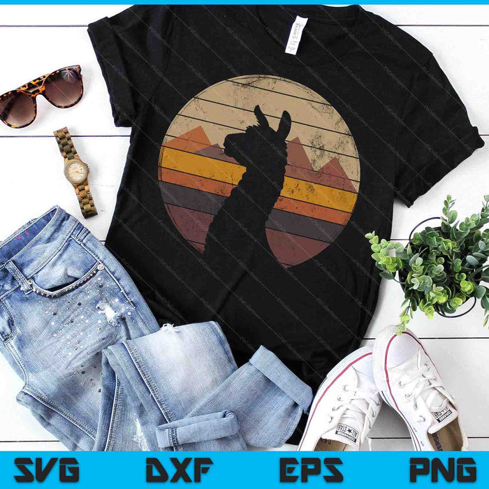 Llama Alpaca Retro 70s 80s SVG PNG Digital Printable Files