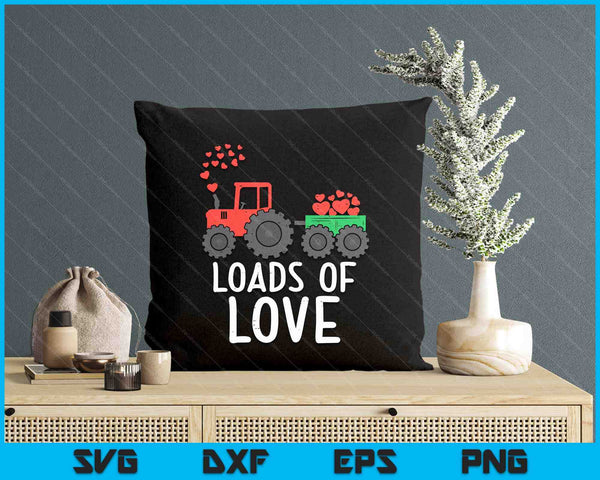 Loads Of Love Tractor Cute Valentines Day Truck Toddler Boys SVG PNG Digital Cutting Files