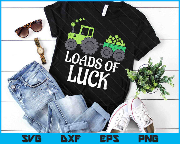 Loads Of Luck Tractor Toddler Boys St Patricks Day Kids SVG PNG Digital Printable Files