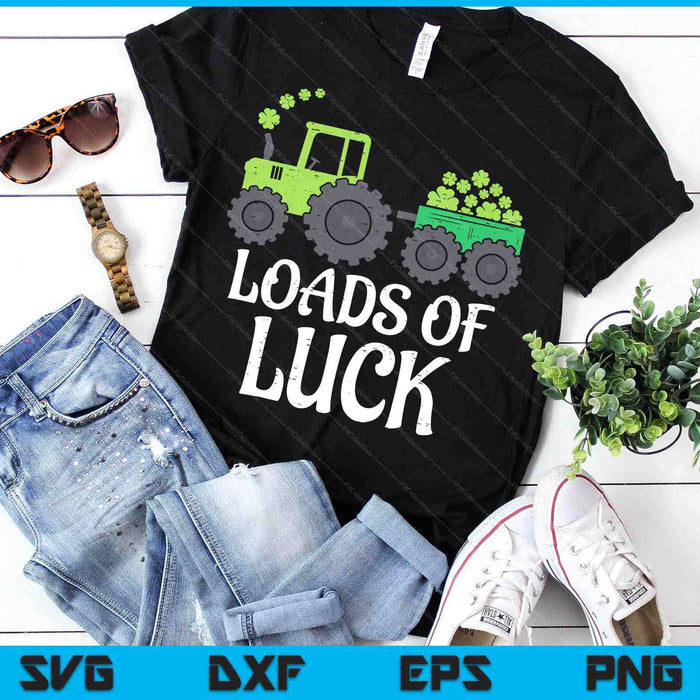 Loads Of Luck Tractor Toddler Boys St Patricks Day Kids SVG PNG Digital Printable Files