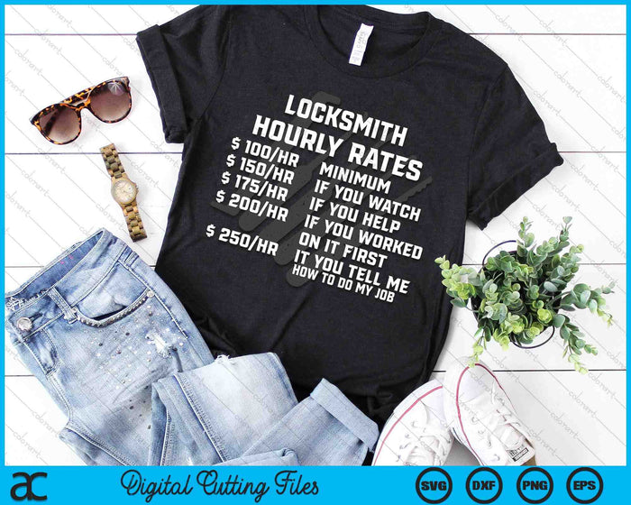 Locksmith Hourly Rates Funny Lock Picker Labor Worker SVG PNG Digital Printable Files