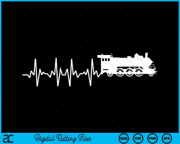 Locomotief Modeltrein Heartbeat SVG PNG digitale snijbestanden