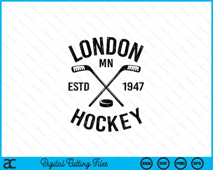 London Minnesota Ice Hockey Sticks Vintage Gift SVG PNG Digital Cutting Files