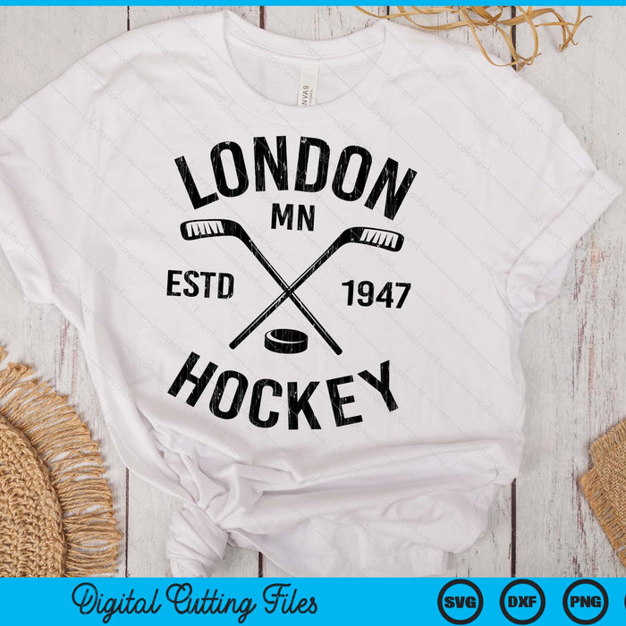 London Minnesota Ice Hockey Sticks Vintage Gift SVG PNG Digital Cutting Files