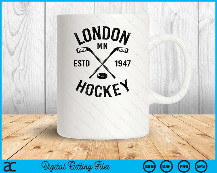 London Minnesota Ice Hockey Sticks Vintage Gift SVG PNG Digital Cutting Files