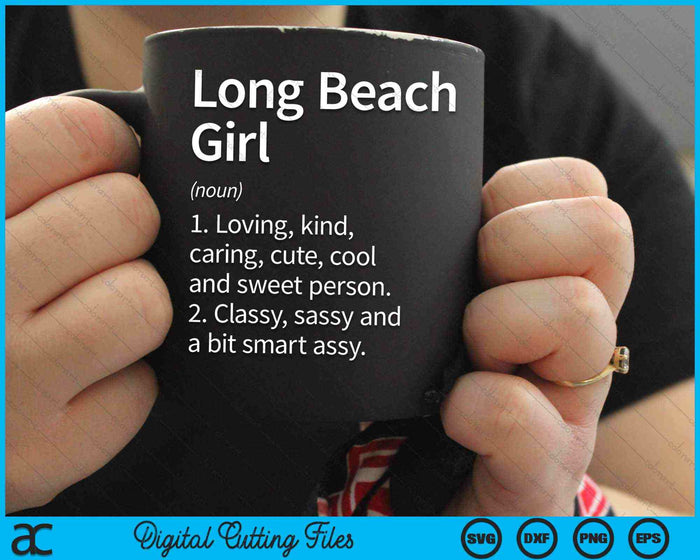 Long Beach Girl CA California Home Roots SVG PNG Archivos de corte digital