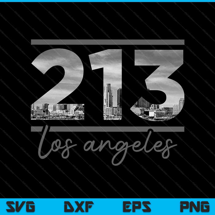Los Angeles 213 Area Code Skyline California Vintage SVG PNG Cutting Printable Files