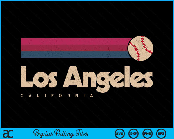 Los Angeles Baseball City California Retro Los Angeles SVG PNG Digital Cutting Files