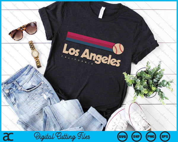 Los Angeles Baseball City California Retro Los Angeles SVG PNG Digital Cutting Files