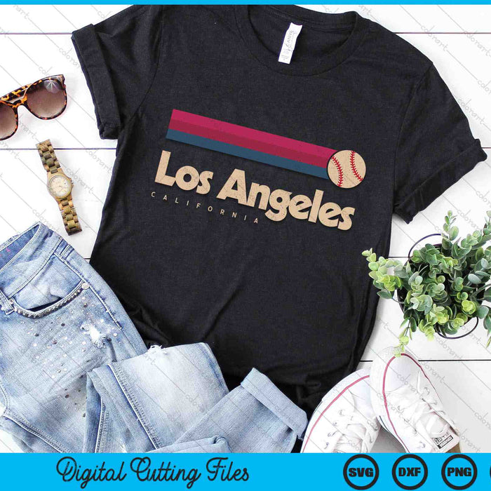 Los Angeles Baseball City California Retro Los Angeles SVG PNG Digital Cutting Files