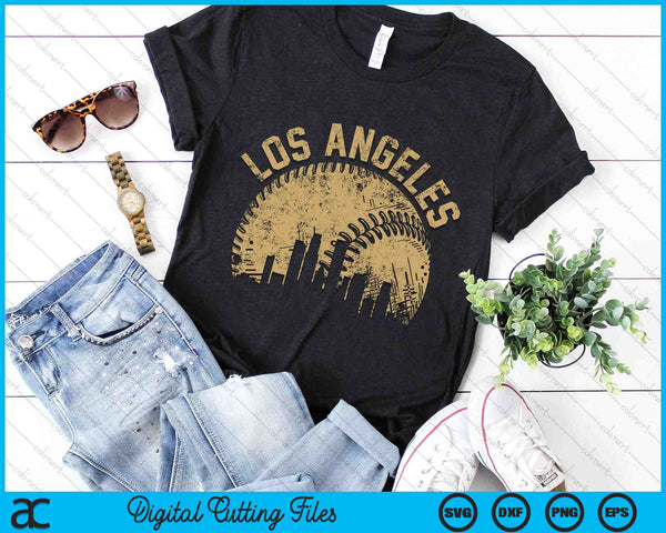 Los Angeles Baseball Skyline Player Coach Fan SVG PNG Digital Cutting Files